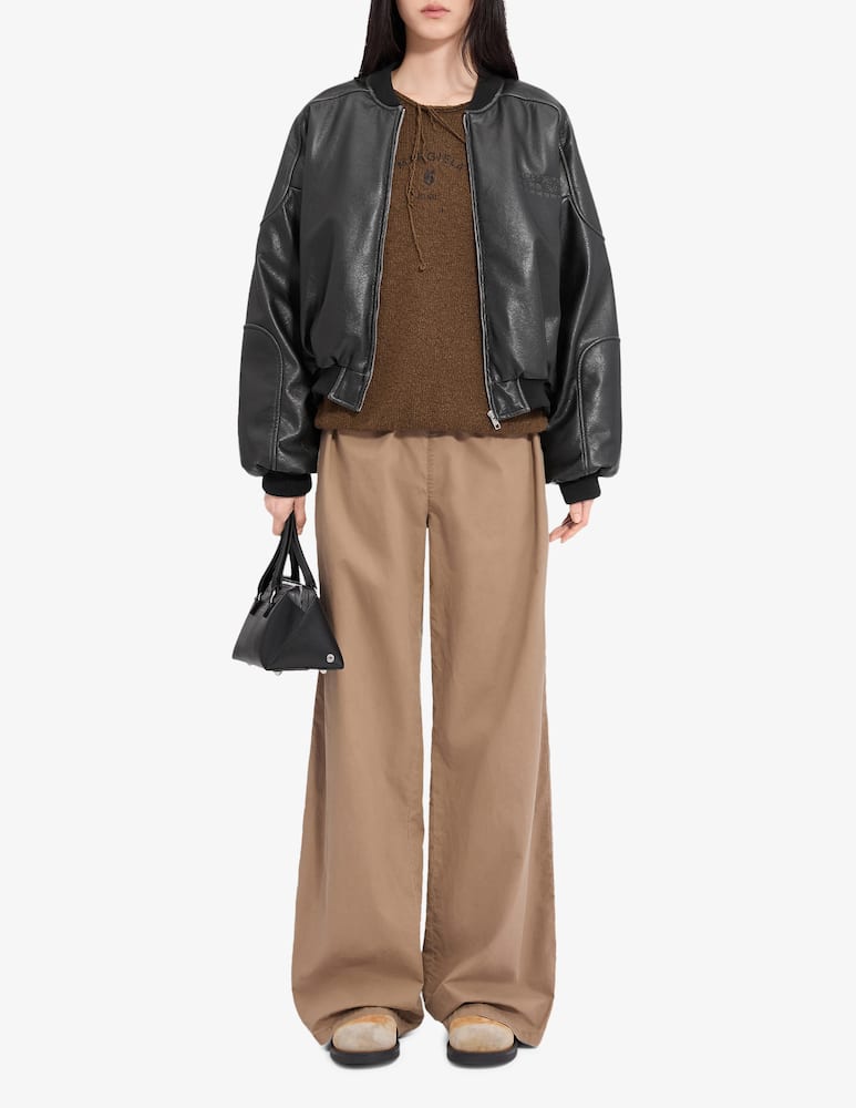 rinascente MM6 Maison Margiela Faux leather bomber jacket