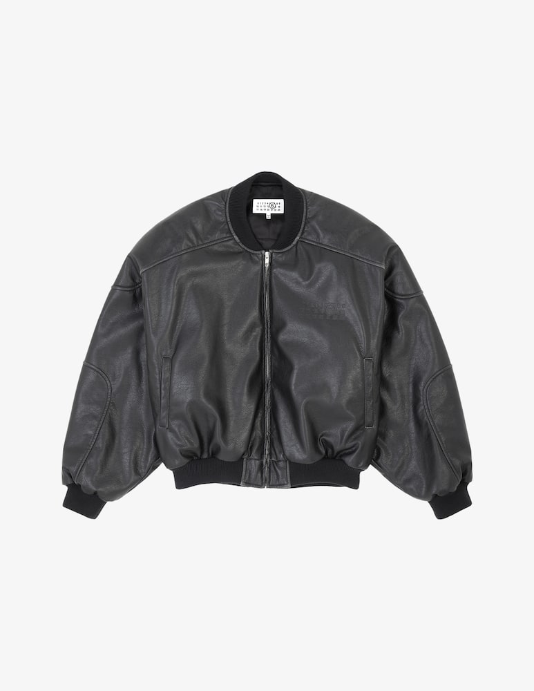 rinascente MM6 Maison Margiela Faux leather bomber jacket
