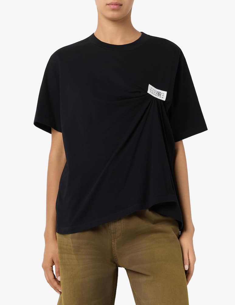 MM6 Maison Margiela Logo label draped t-shirt - picture 1 MM6 Maison Margiela Logo label draped t-shirt - picture 1