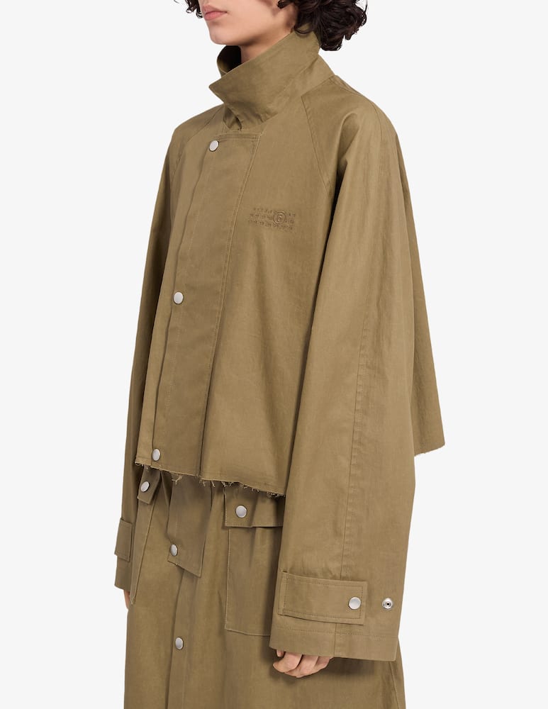 rinascente MM6 Maison Margiela Crop waxed jacket