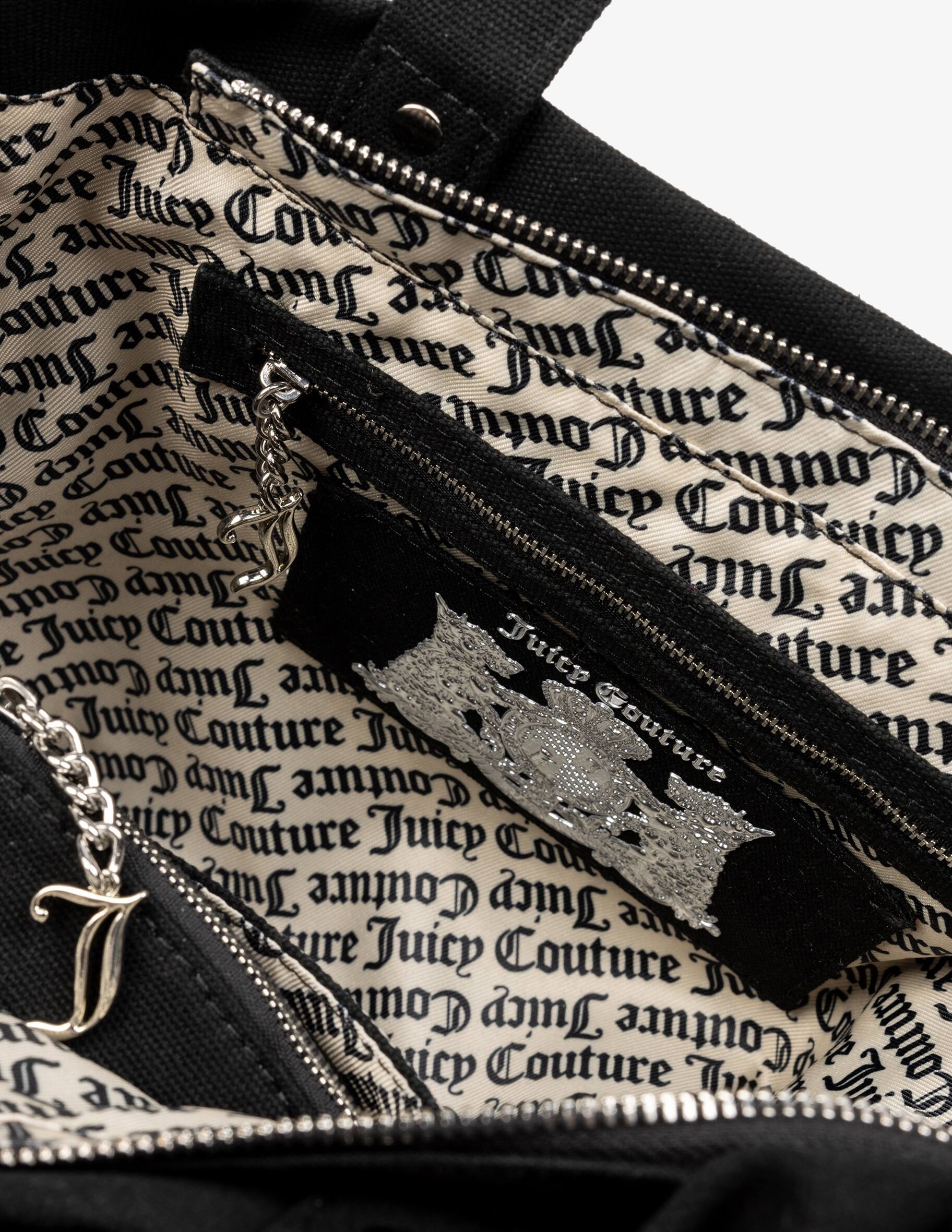 新作【JUICY COUTURE】IRIS ロゴ ポーチ トート コットン バッグ JUICY COUTURE】IRIS ロゴ コットン ポーチ付 トートバッグ