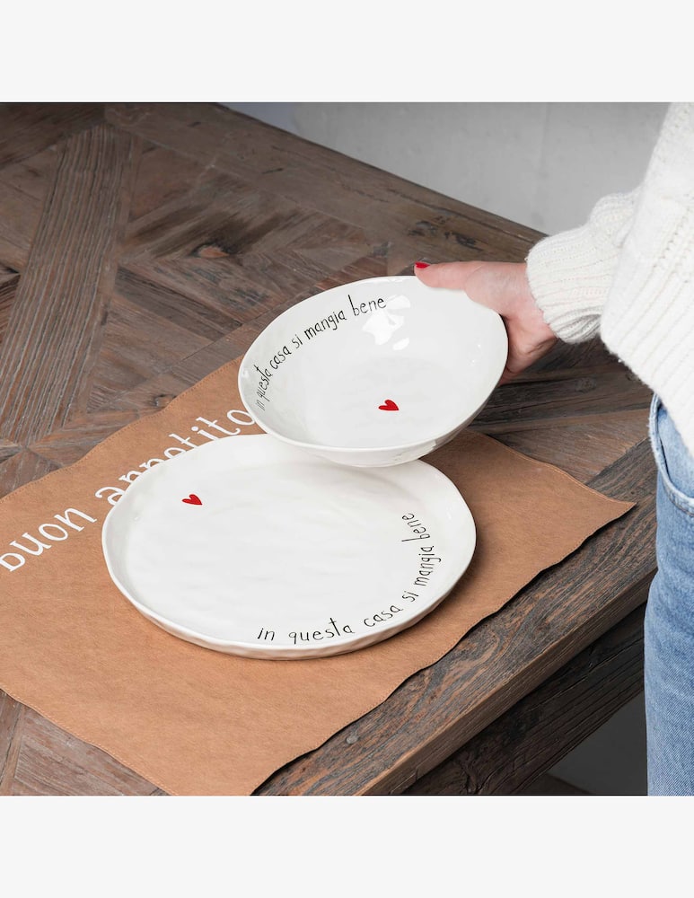 rinascente Simple Day Set 2 Flat Plates In Questa Casa Si Mangia Bene