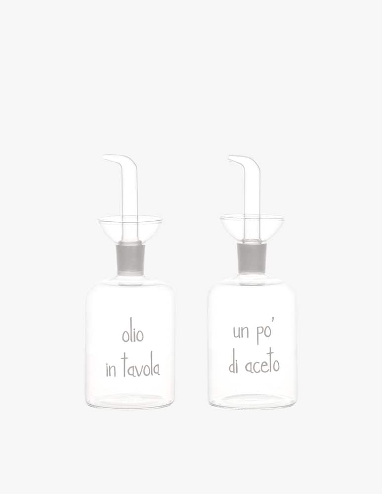 rinascente Simple Day Bottiglie Olio In Tavola - Un Pò Di Aceto 250 Ml Set 2 Pz