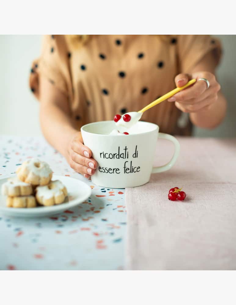 rinascente Simple Day Set 2 Breakfast Cups Ricordati Di Essere Felice