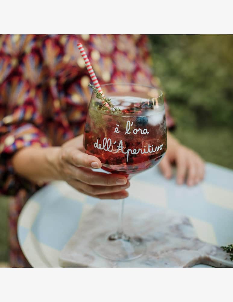 rinascente Simple Day Set 2 Cocktail Glasses E' L'Ora Dell'Aperitivo 82Cl