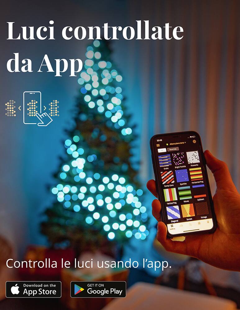 rinascente Twinkly Strings – Luci Smart con 250 LED RGB+Bianco Caldo