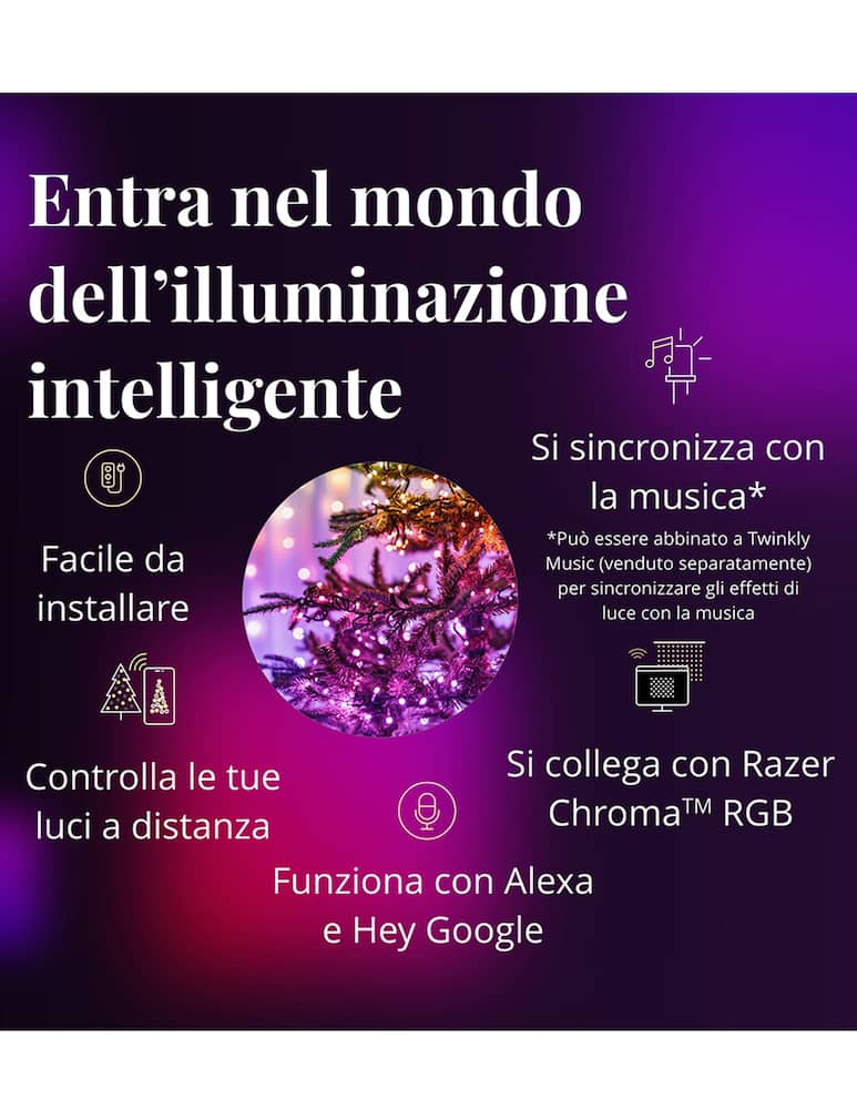 rinascente Twinkly Catena Led RGB 48 metri 600 Led