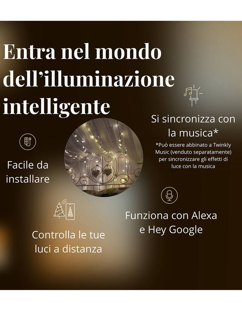 rinascente Twinkly Strings Gold Edition 400 AWW LED – Generation II