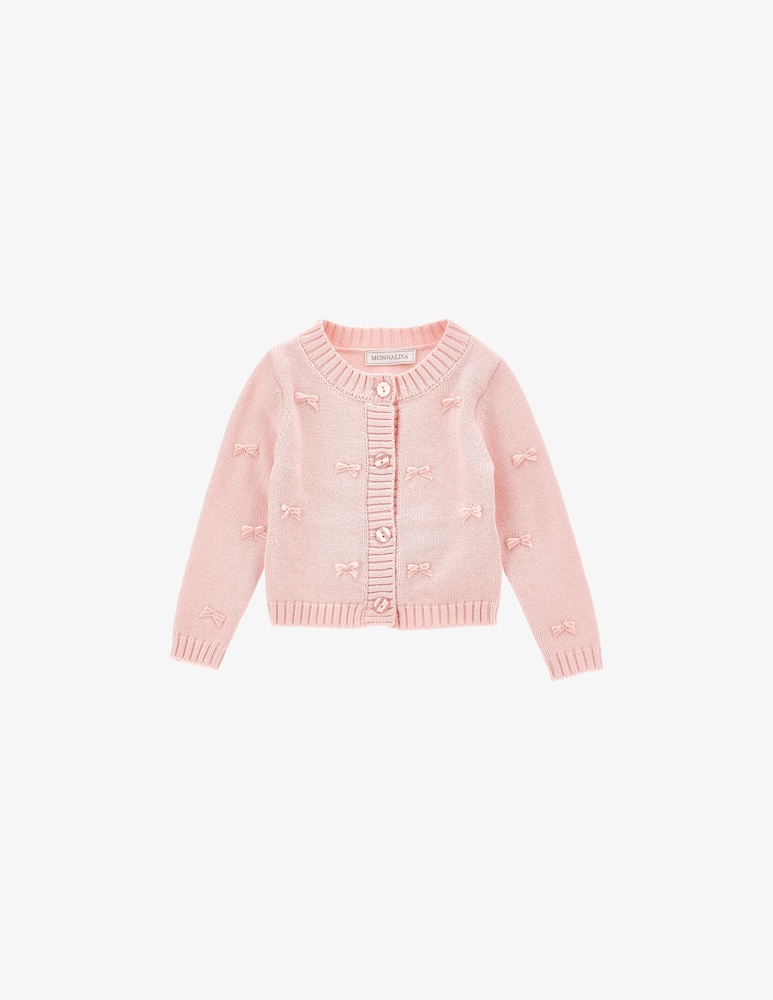 rinascente Monnalisa Bow detail cotton cardigan