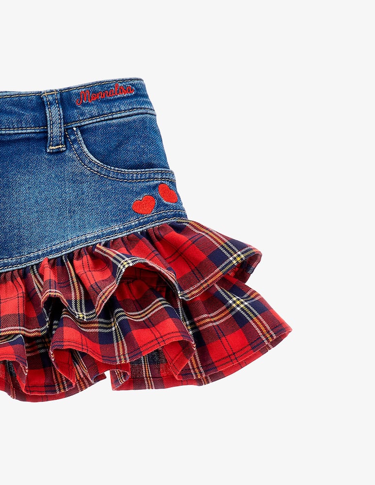 rinascente Monnalisa Minigonna con rouches denim