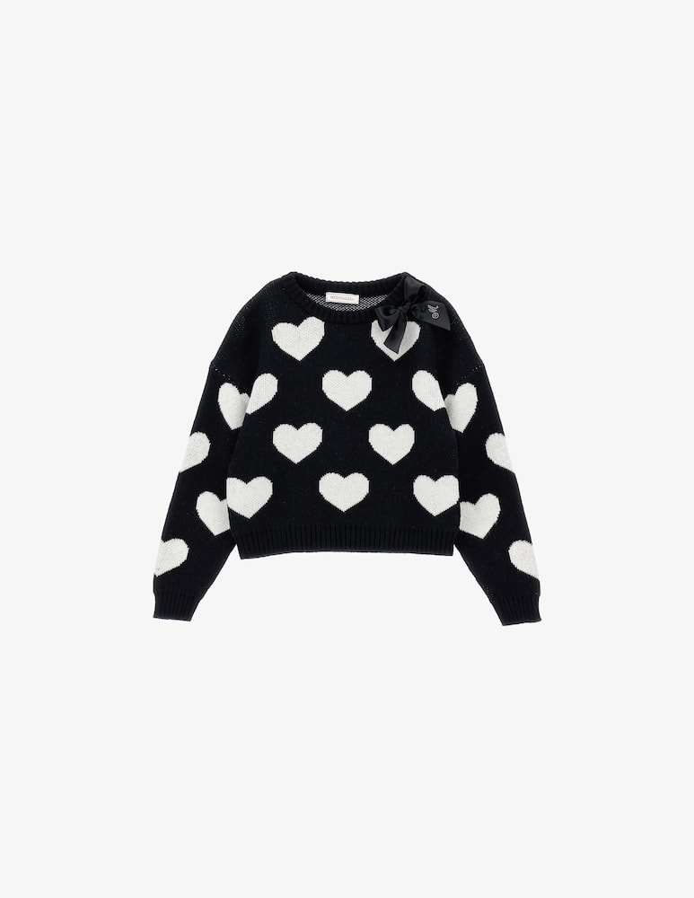 rinascente Monnalisa Maglione cuori in cotone lana