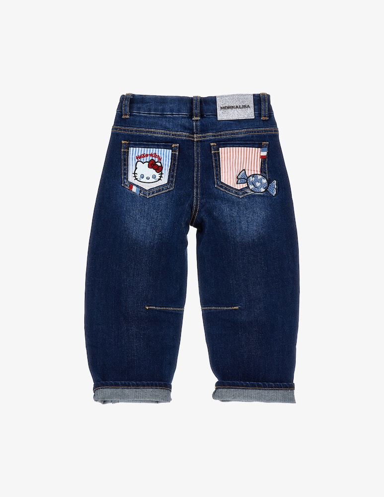 rinascente Monnalisa Jeans patchwork con applicazioni