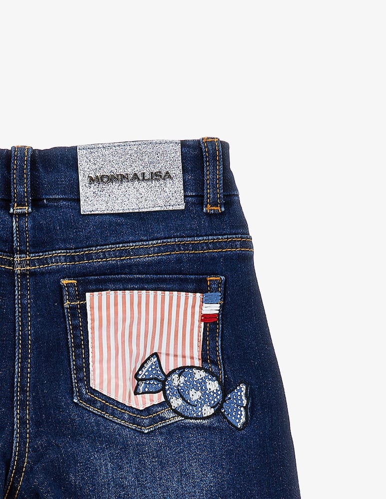 Monnalisa Denim patchwork jeans - picture 4 Monnalisa Denim patchwork jeans - picture 4