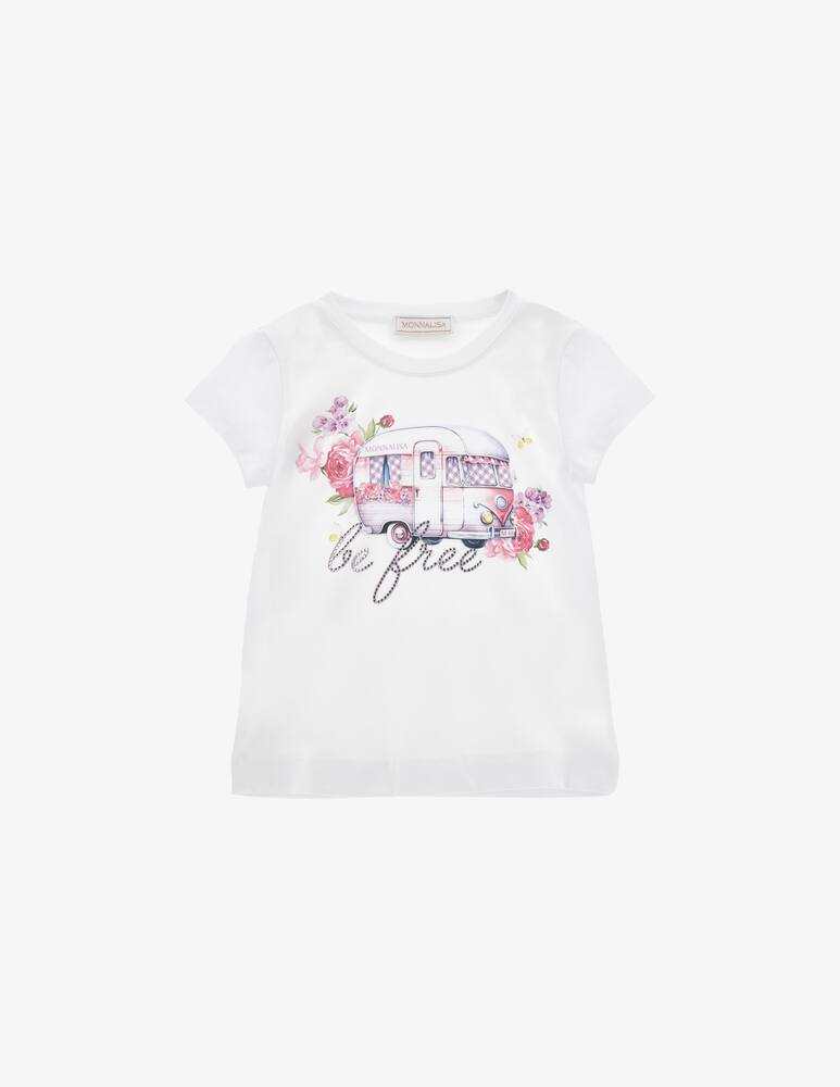Monnalisa Be free camper print t-shirt - picture 1 Monnalisa Be free camper print t-shirt - picture 1