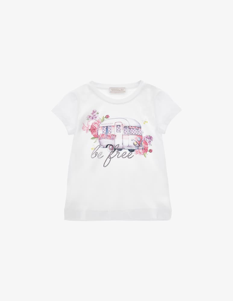 rinascente Monnalisa Be free camper print t-shirt