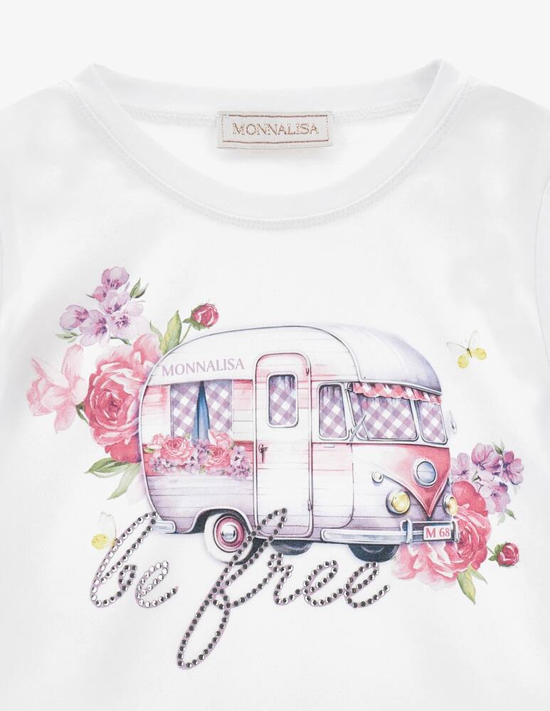 rinascente Monnalisa Be free camper print t-shirt
