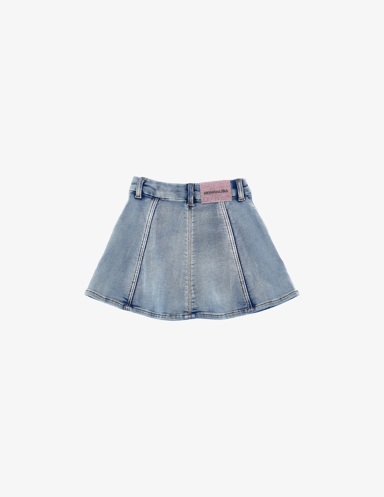 rinascente Monnalisa Floral embroidered denim skirt