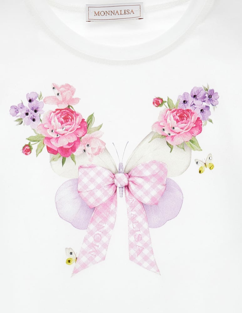 Monnalisa Butterfly floral print t-shirt - picture 3