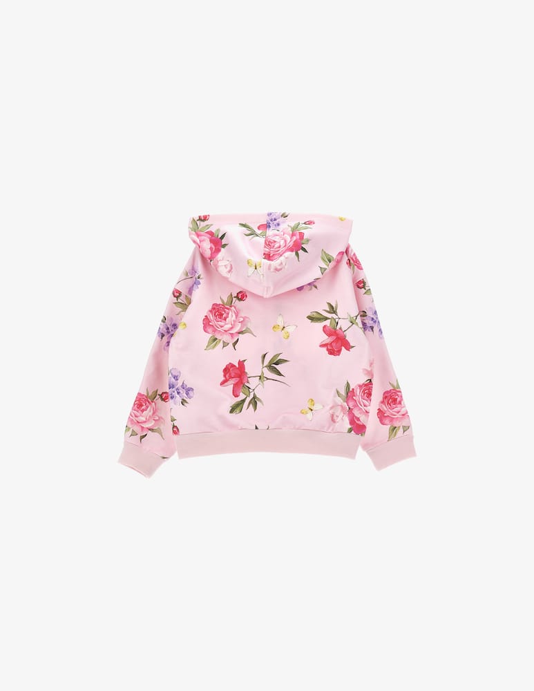 Monnalisa Felpa con cappuccio con fiori - immagine 2 Monnalisa Felpa con cappuccio con fiori - immagine 2