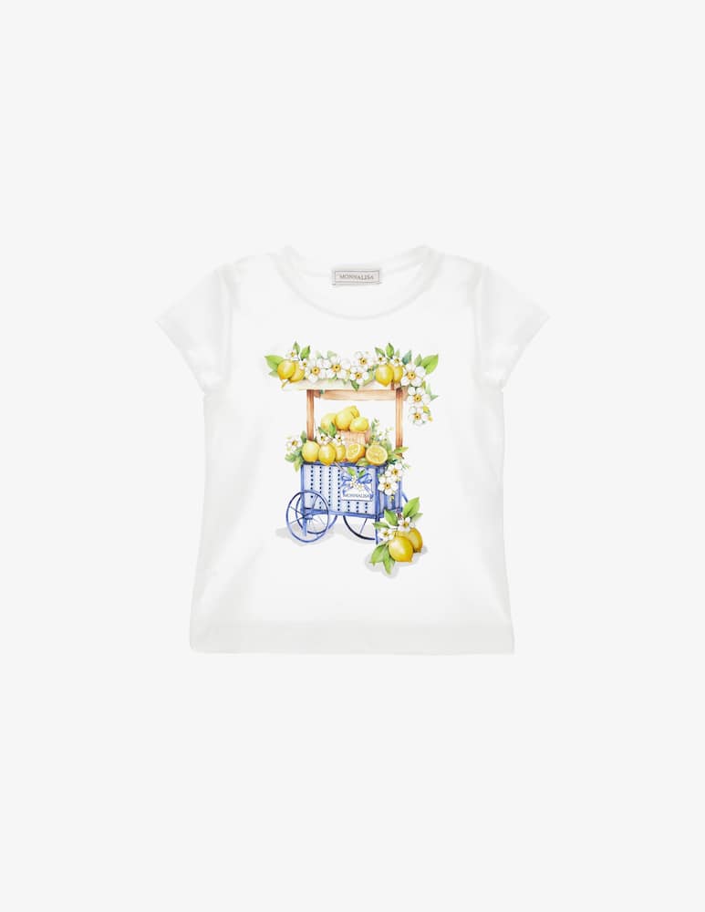 rinascente Monnalisa Lemon cart print t-shirt