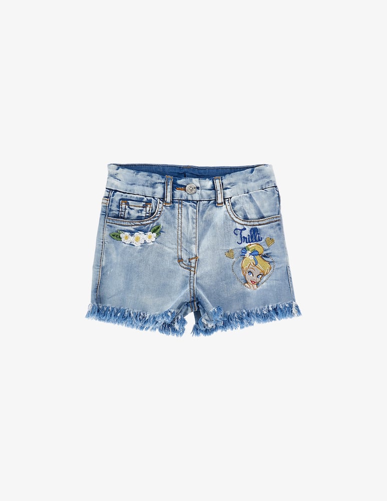 rinascente Monnalisa Trilli embroidered denim shorts