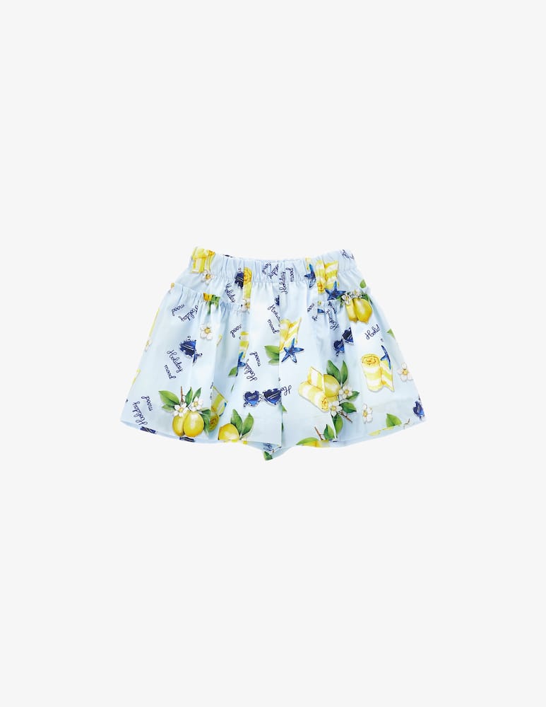 Monnalisa Short in popeline holiday print - immagine 1 Monnalisa Short in popeline holiday print - immagine 1