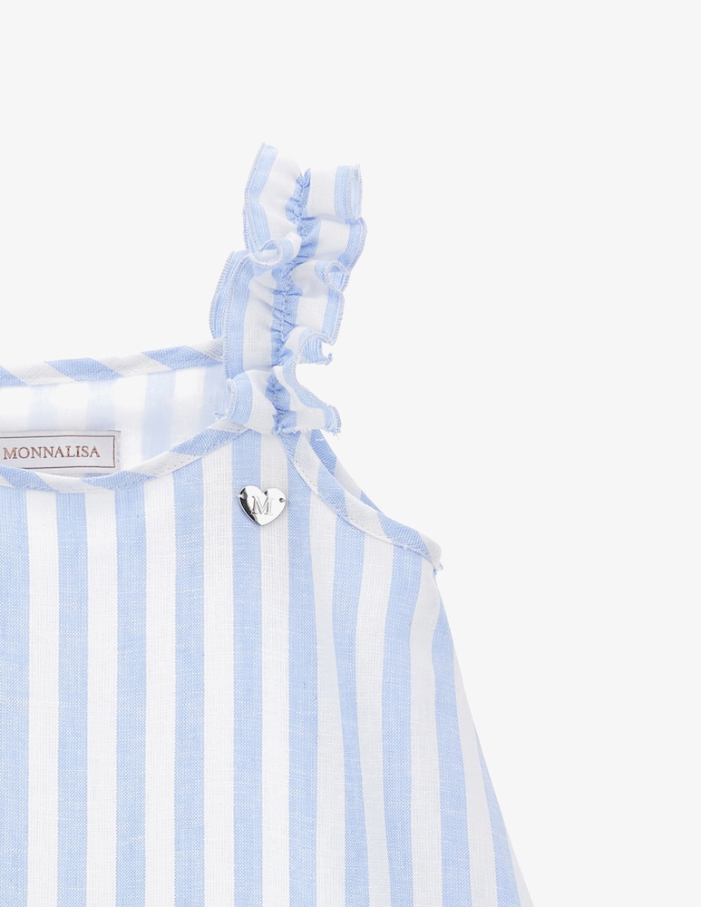 rinascente Monnalisa Abito a righe in lino viscosa