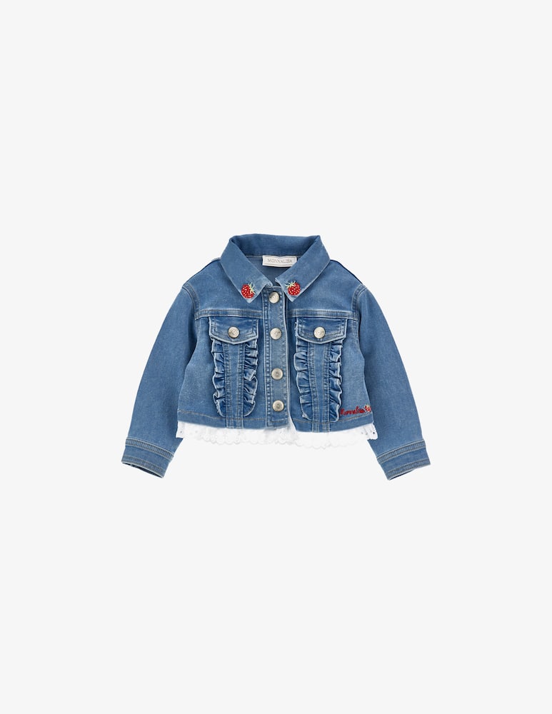 rinascente Monnalisa Denim jacket Winnie the Pooh lace