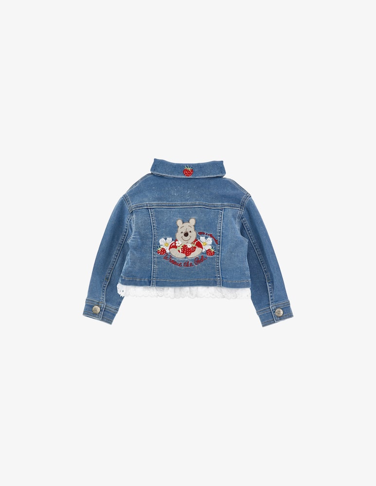 rinascente Monnalisa Denim jacket Winnie the Pooh lace