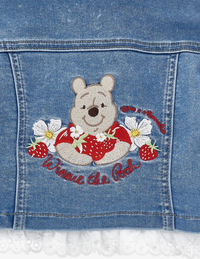 rinascente Monnalisa Denim jacket Winnie the Pooh lace