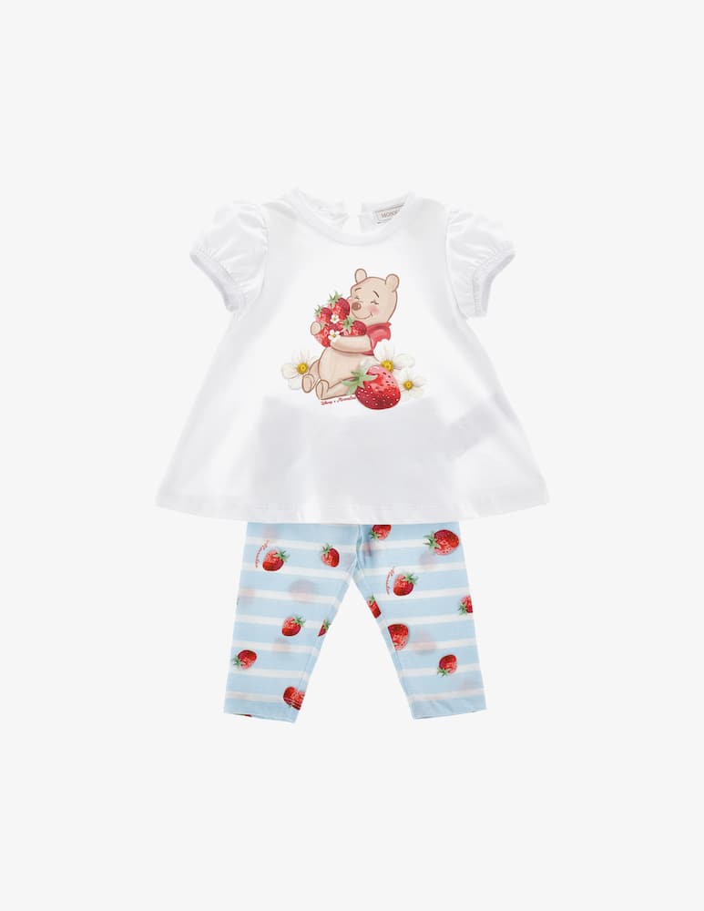 rinascente Monnalisa Pooh strawberry t-shirt and leggings