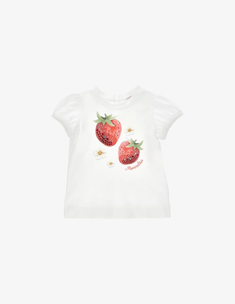 Monnalisa T-shirt manica palloncino fragole - immagine 1 Monnalisa T-shirt manica palloncino fragole - immagine 1