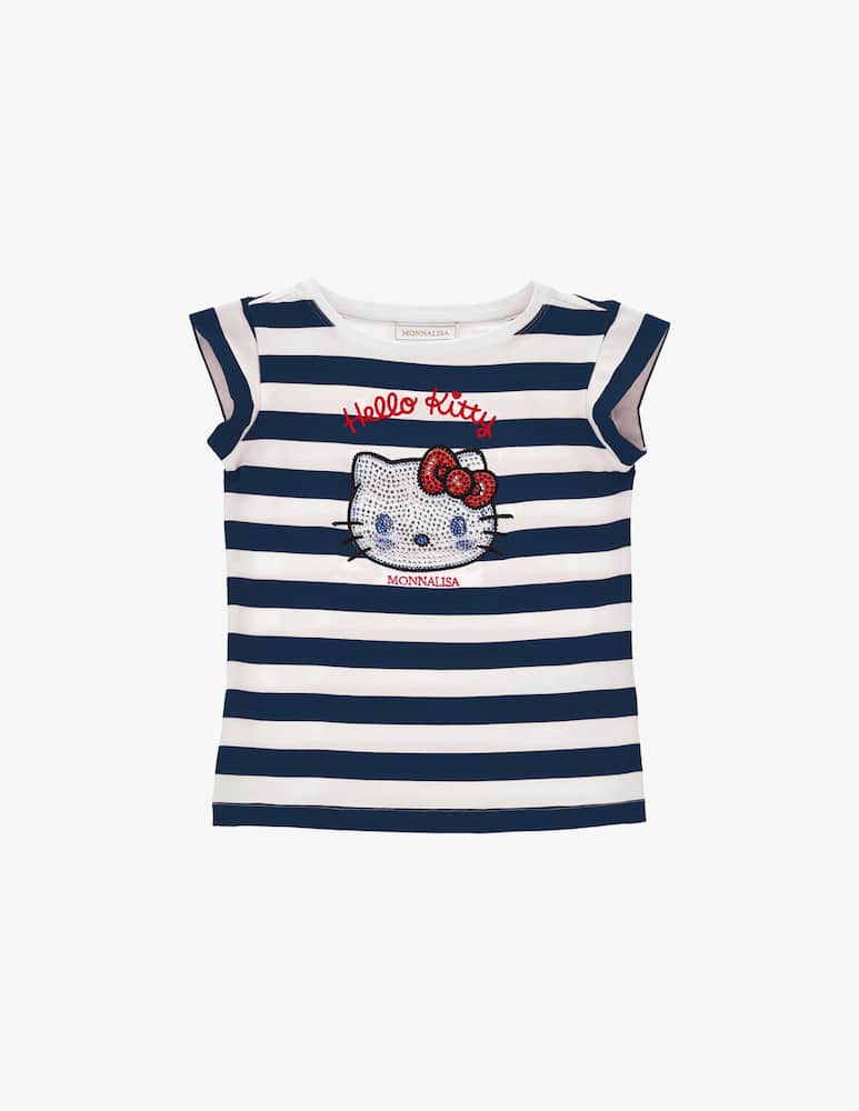 Monnalisa Hello Kitty striped t-shirt - picture 1 Monnalisa Hello Kitty striped t-shirt - picture 1