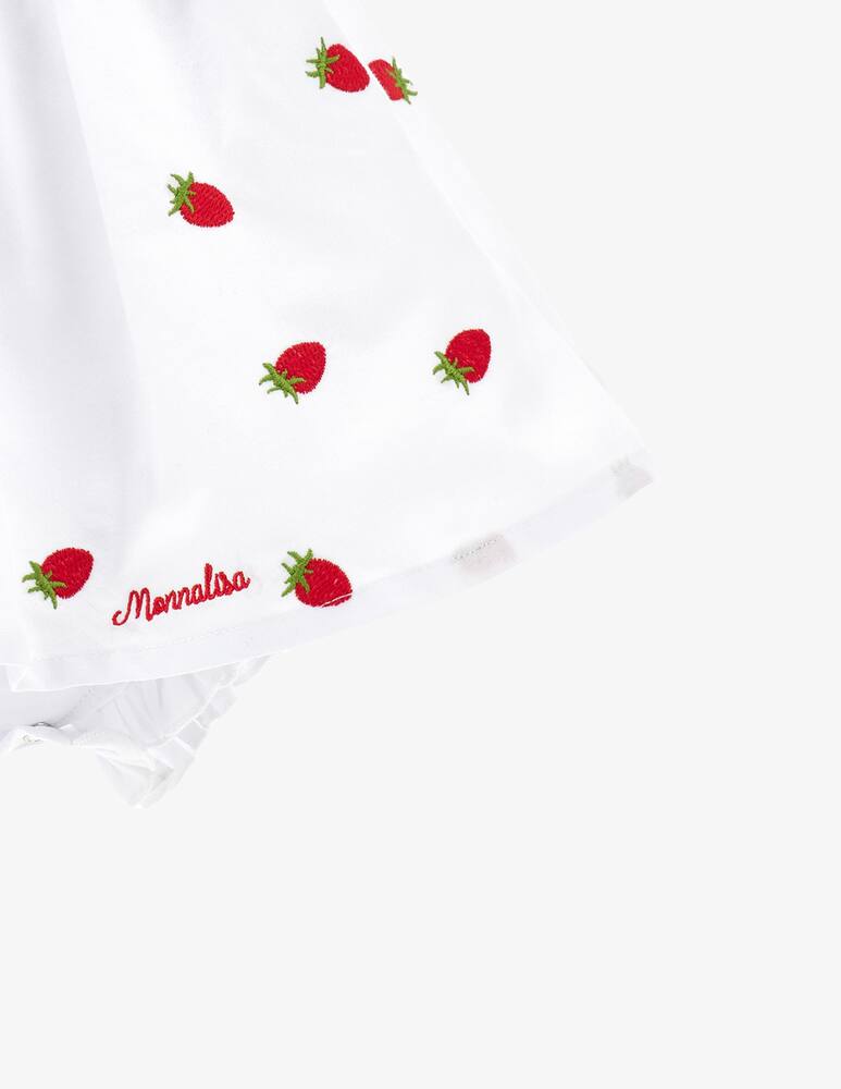 rinascente Monnalisa Strawberry poplin romper dress