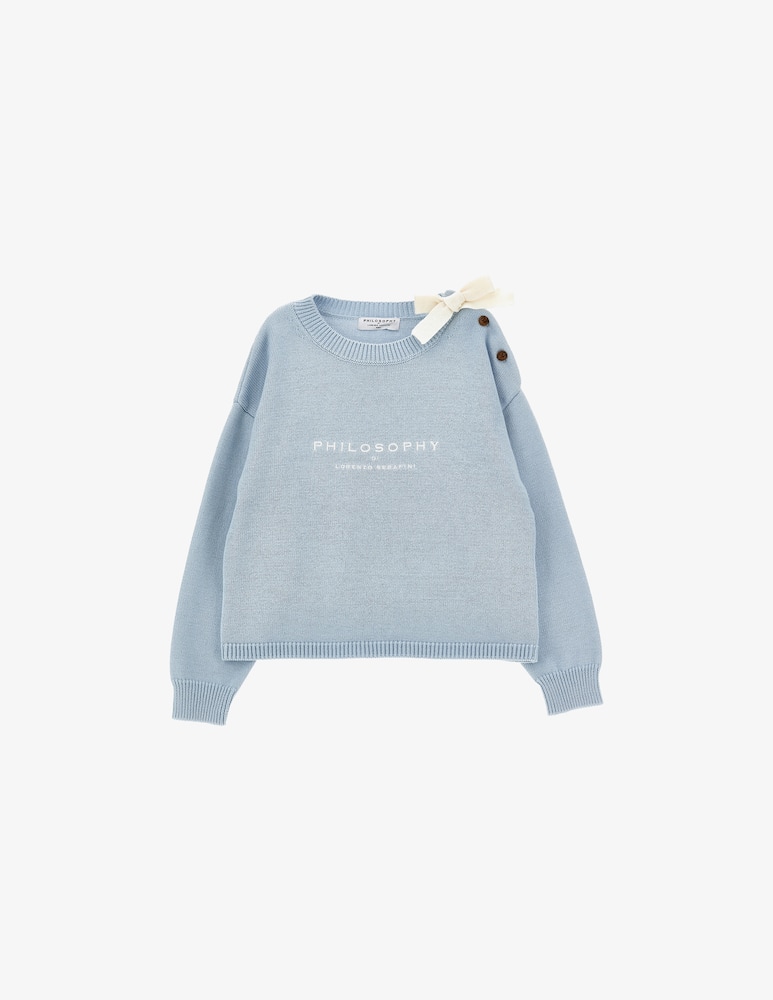 Philosophy Logo cotton jumper with bow - picture 1 Philosophy Logo cotton jumper with bow - picture 1
