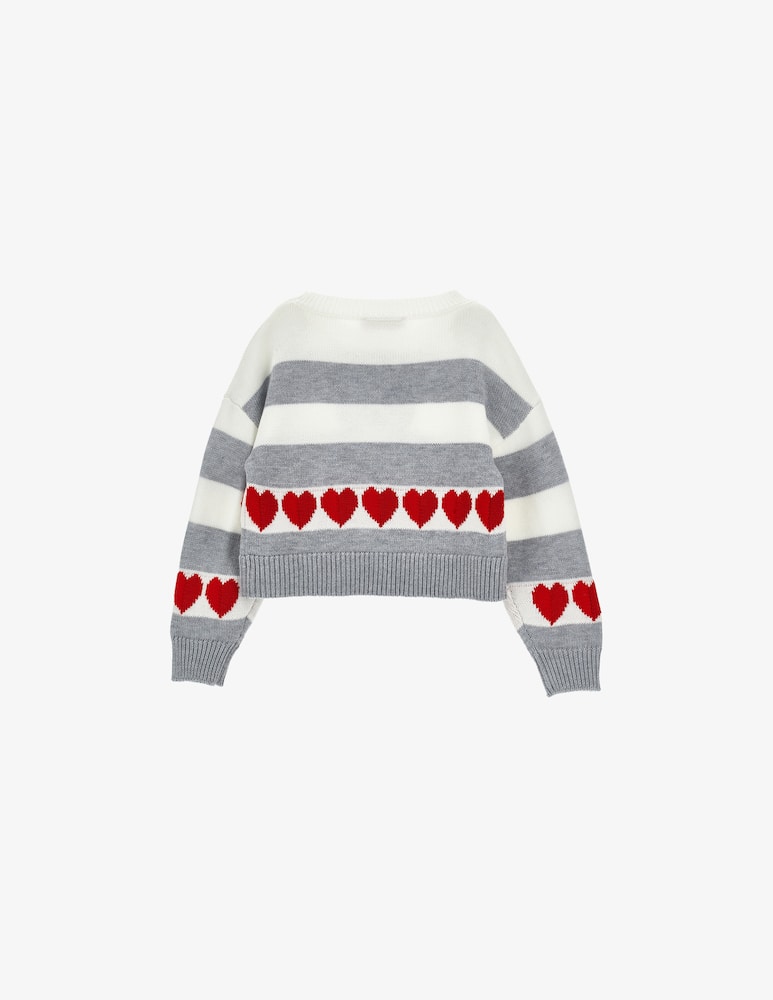 rinascente Monnalisa Bear and heart knit jumper