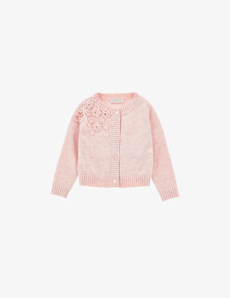 Monnalisa Cardigan con fiori 3d - immagine 1 Monnalisa Cardigan con fiori 3d - immagine 1