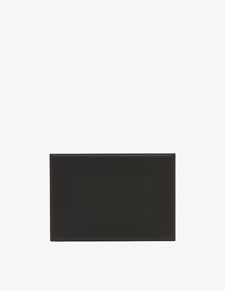 rinascente Pineider Daily 23 Grained Leather Laptop Sleeve with Pocket