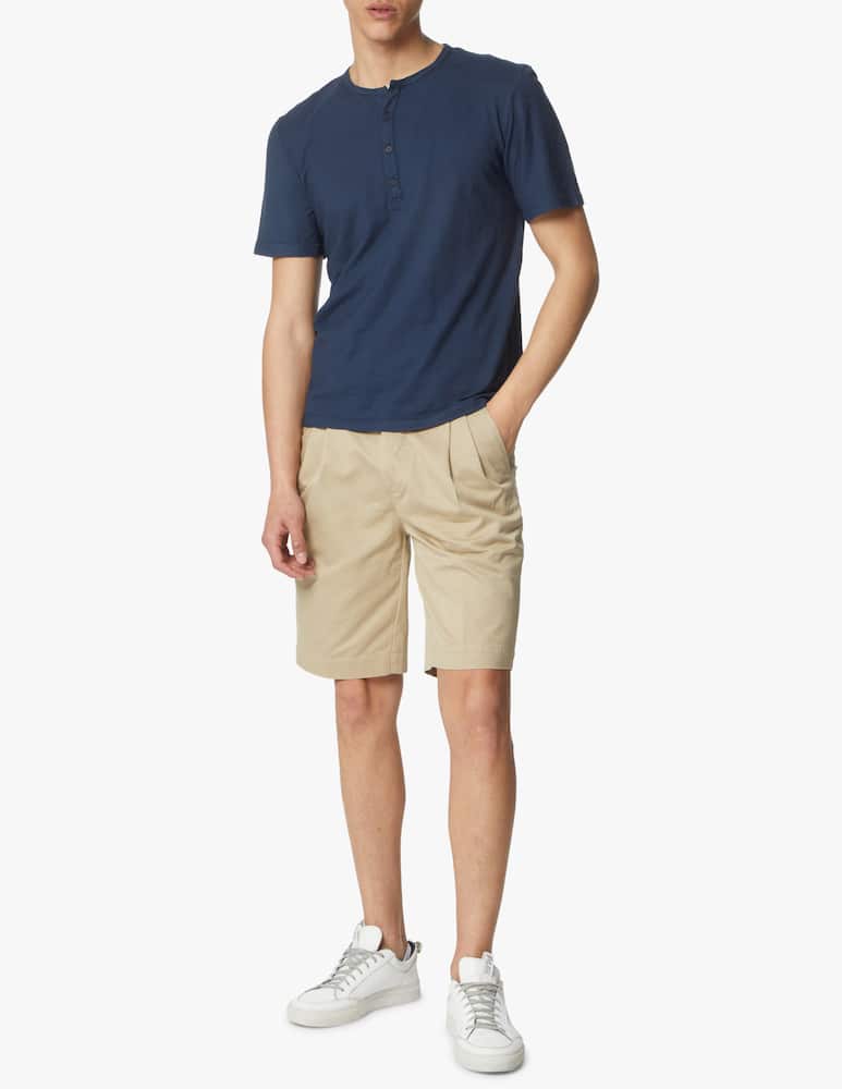 rinascente Tela Genova Maglietta manica corta serafino lavata abramo - blu