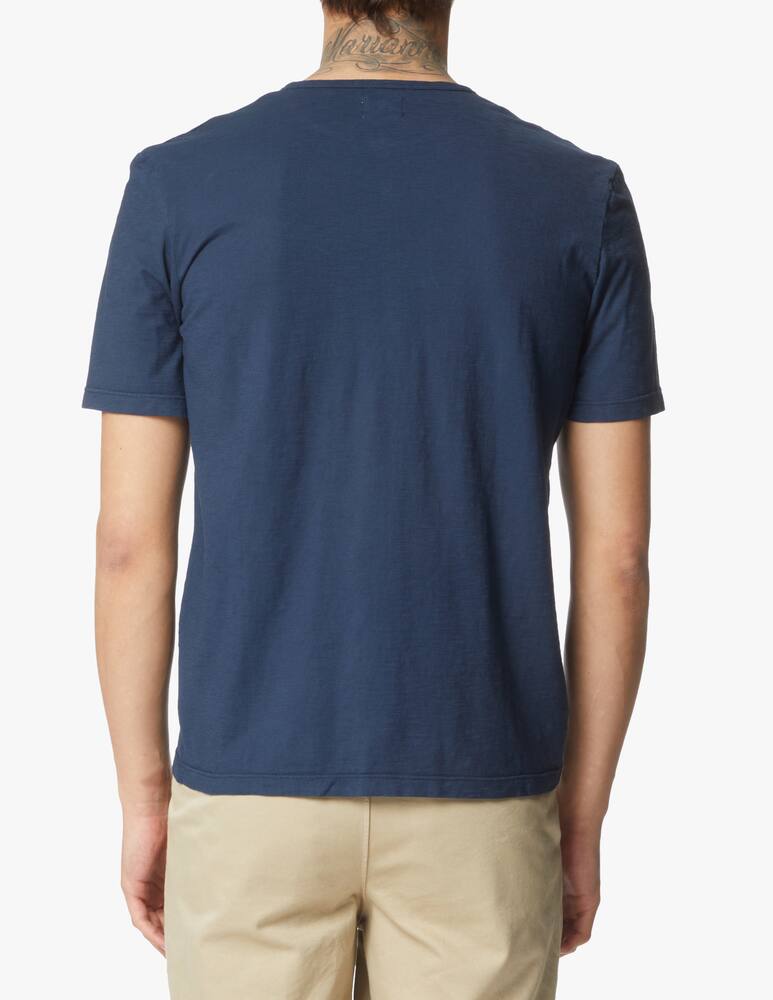 rinascente Tela Genova Maglietta manica corta serafino lavata abramo - blu