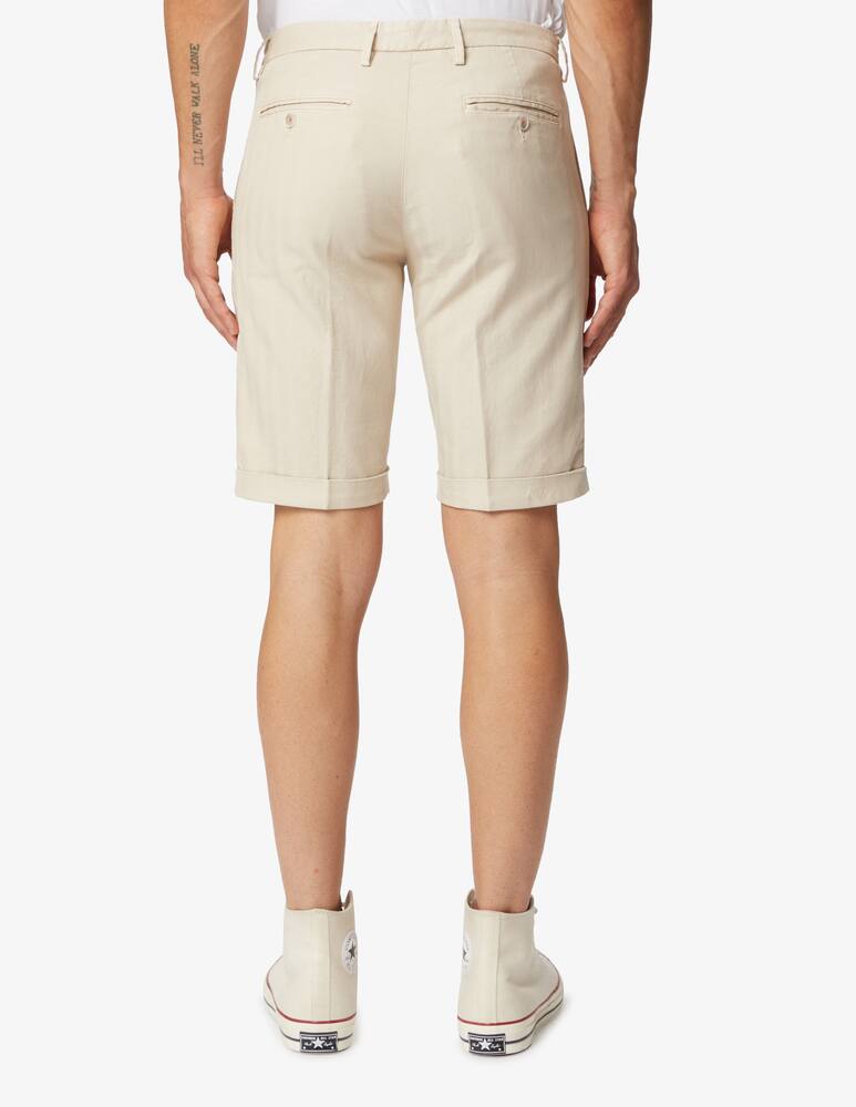 rinascente Re-HasH Herringbone linen pence mucha short - beige