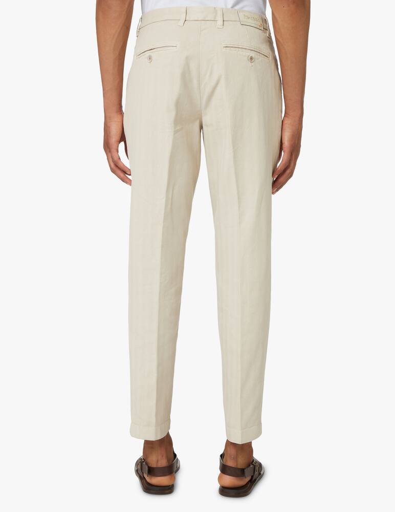 rinascente Re-HasH Pantalone marc lino chevron spigato pence - beige