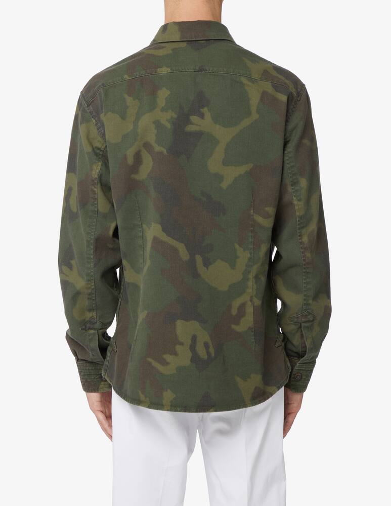 rinascente Re-HasH Camicia overshirt camouflage tasche frontali - Verde