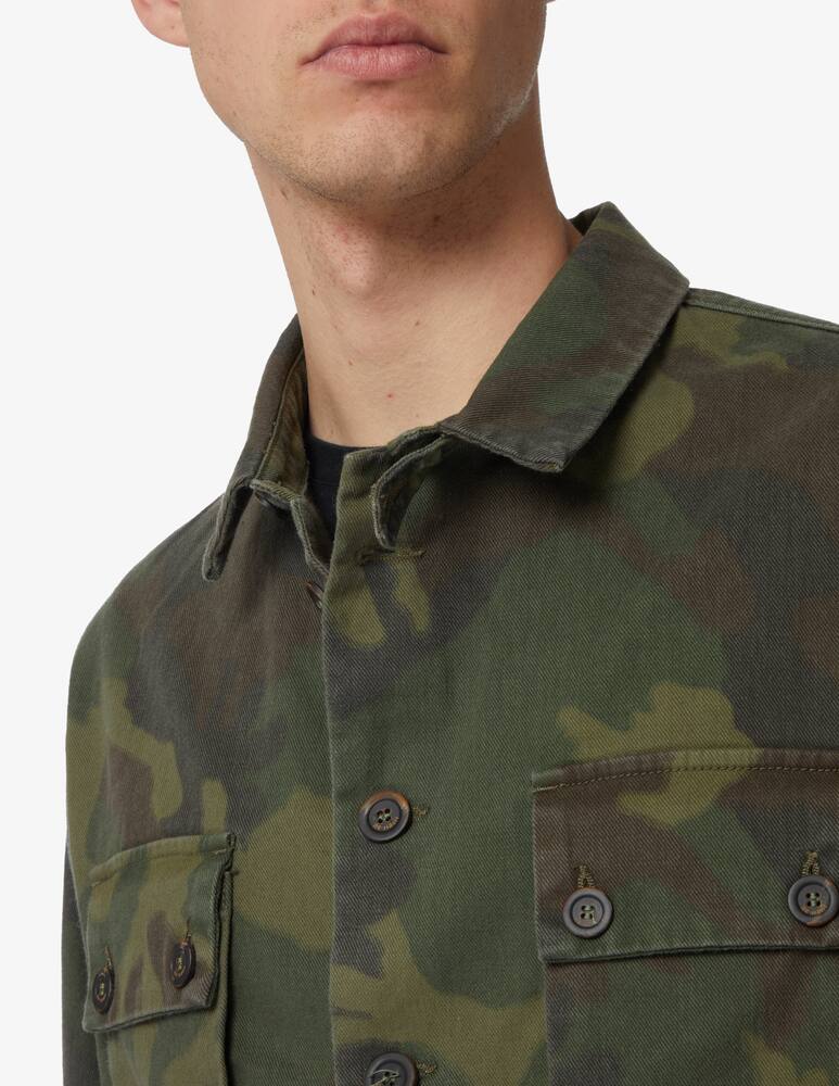 rinascente Re-HasH Camicia overshirt camouflage tasche frontali - Verde