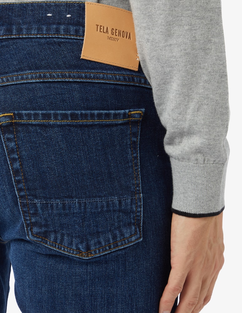 rinascente Tela Genova Slim augusto denim - Blue