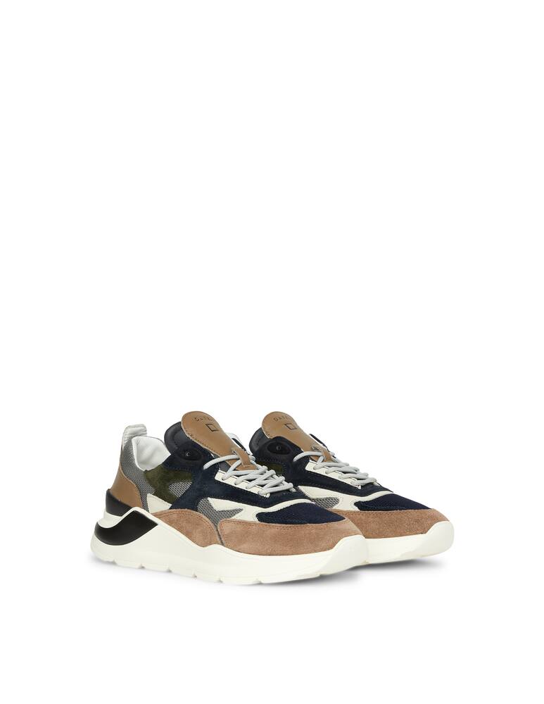 rinascente D.A.T.E. Mesh fabric fuga sneakers with leather inserts
