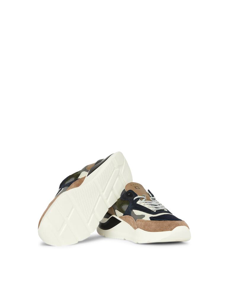 rinascente D.A.T.E. Mesh fabric fuga sneakers with leather inserts