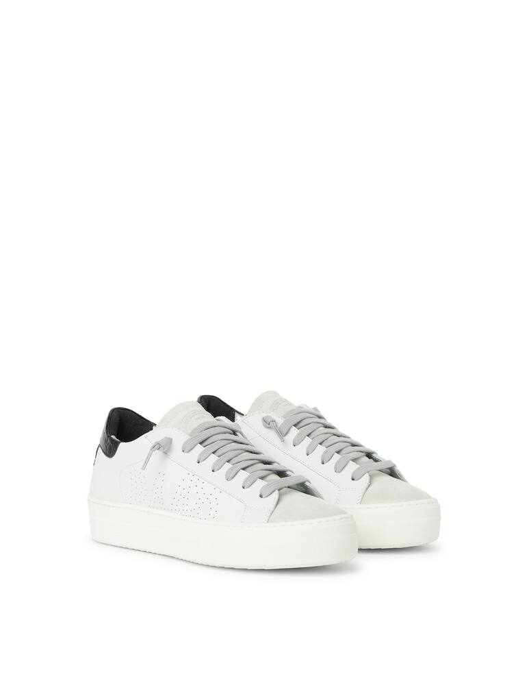 P448 Thea low top sneakers double sole croc print - white - picture 2 P448 Thea low top sneakers double sole croc print - white - picture 2