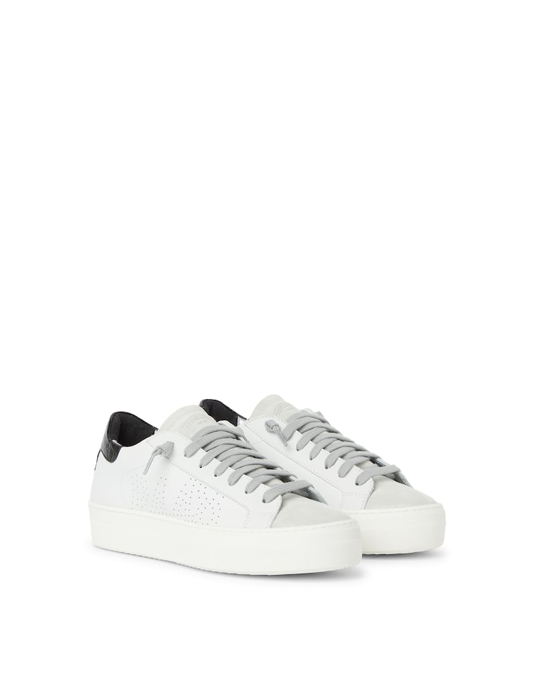 rinascente P448 Thea low top sneakers double sole croc print - white