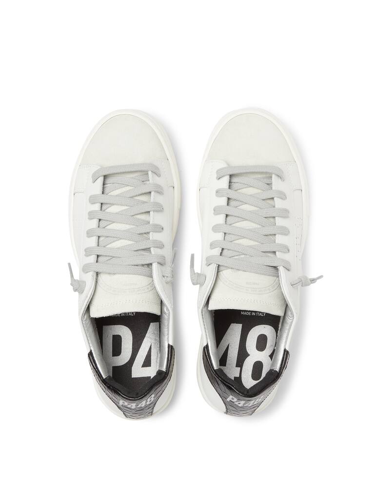 rinascente P448 Thea low top sneakers double sole croc print - white